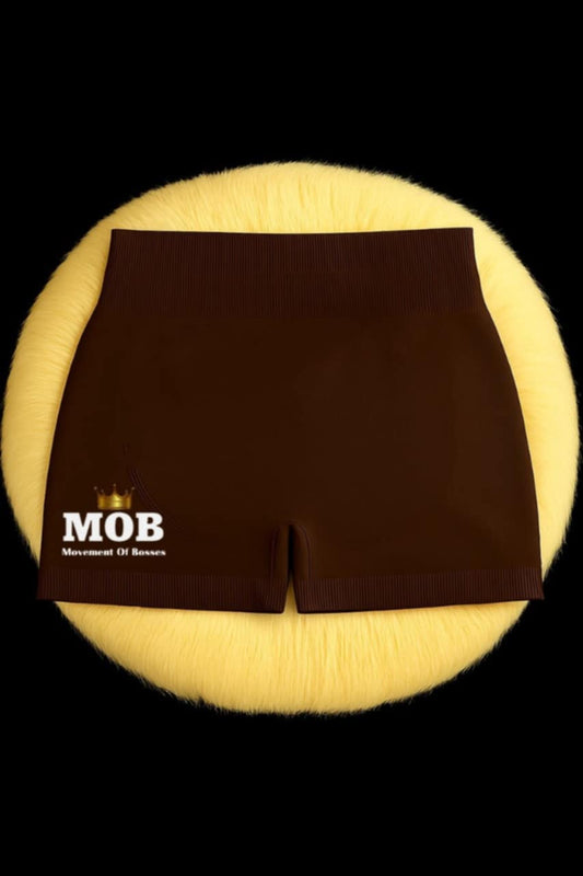 Brown Workout Stretch MOB Shorts