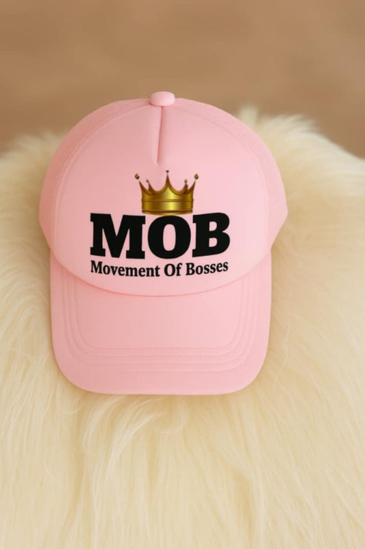 Light Pink With Black Font MOB Hat