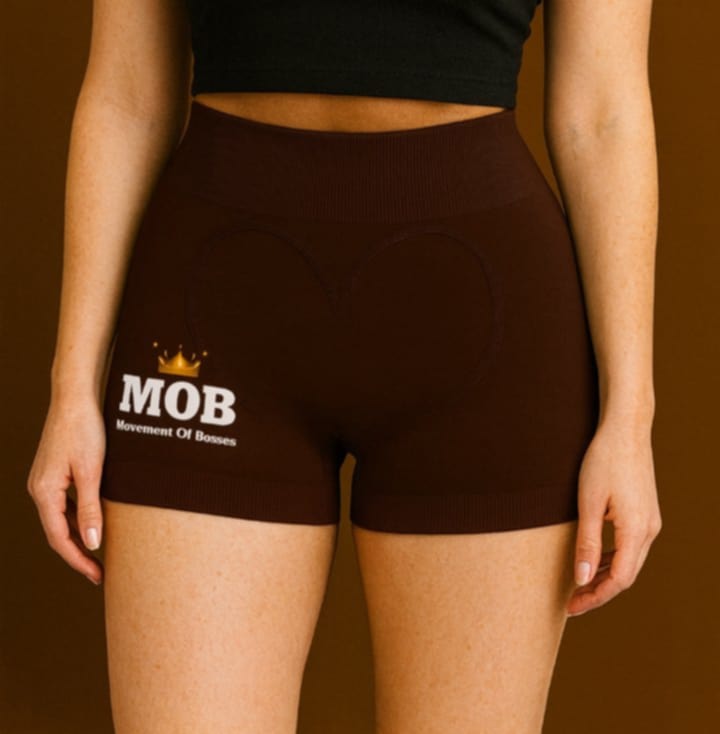 Brown Workout Stretch MOB Shorts