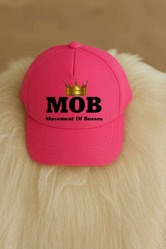 Dark Pink With Black Font MOB Hat