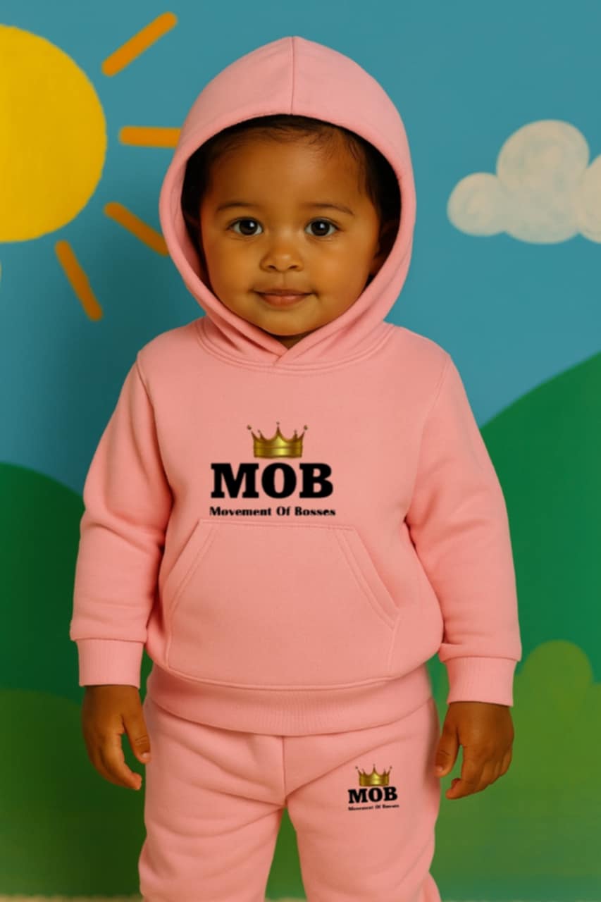 Toddler Light Pink With Black Font MOB Jumpsuit