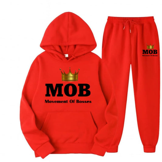 Men's Red With Black Font Jumpsuit