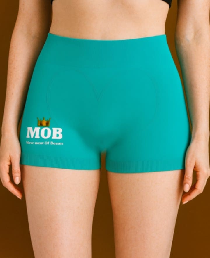 Turquoise Workout Stretch MOB Shorts