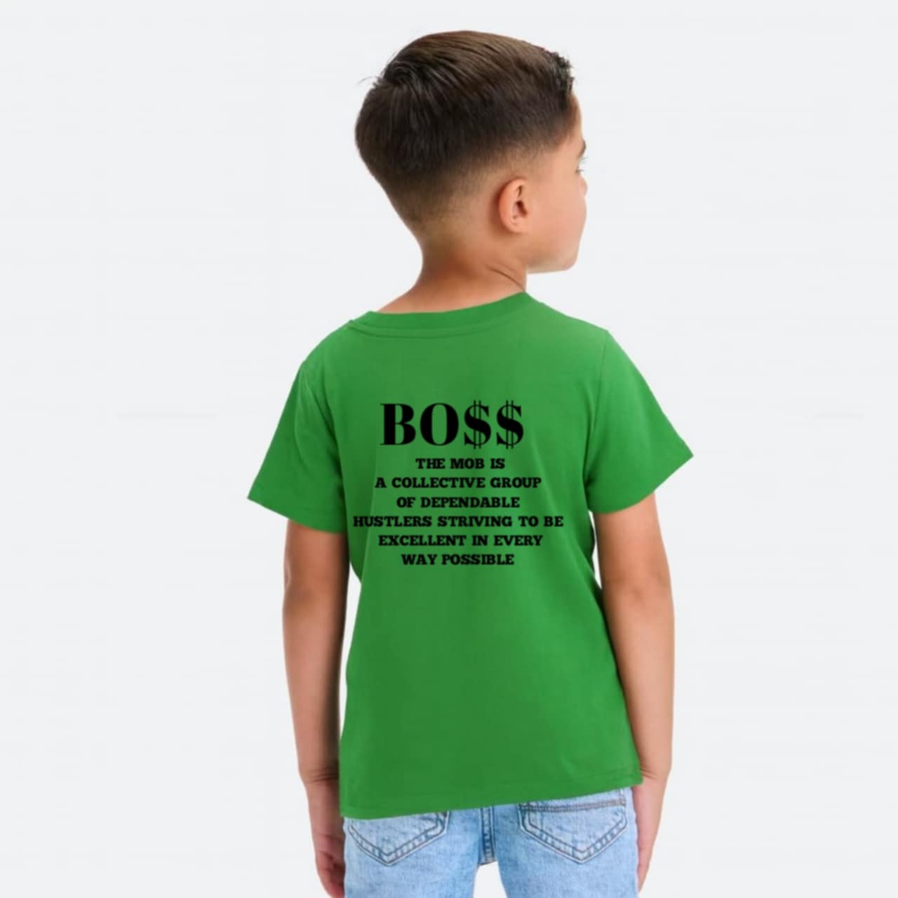 Toddler Green With Black Font MOB T-Shirt