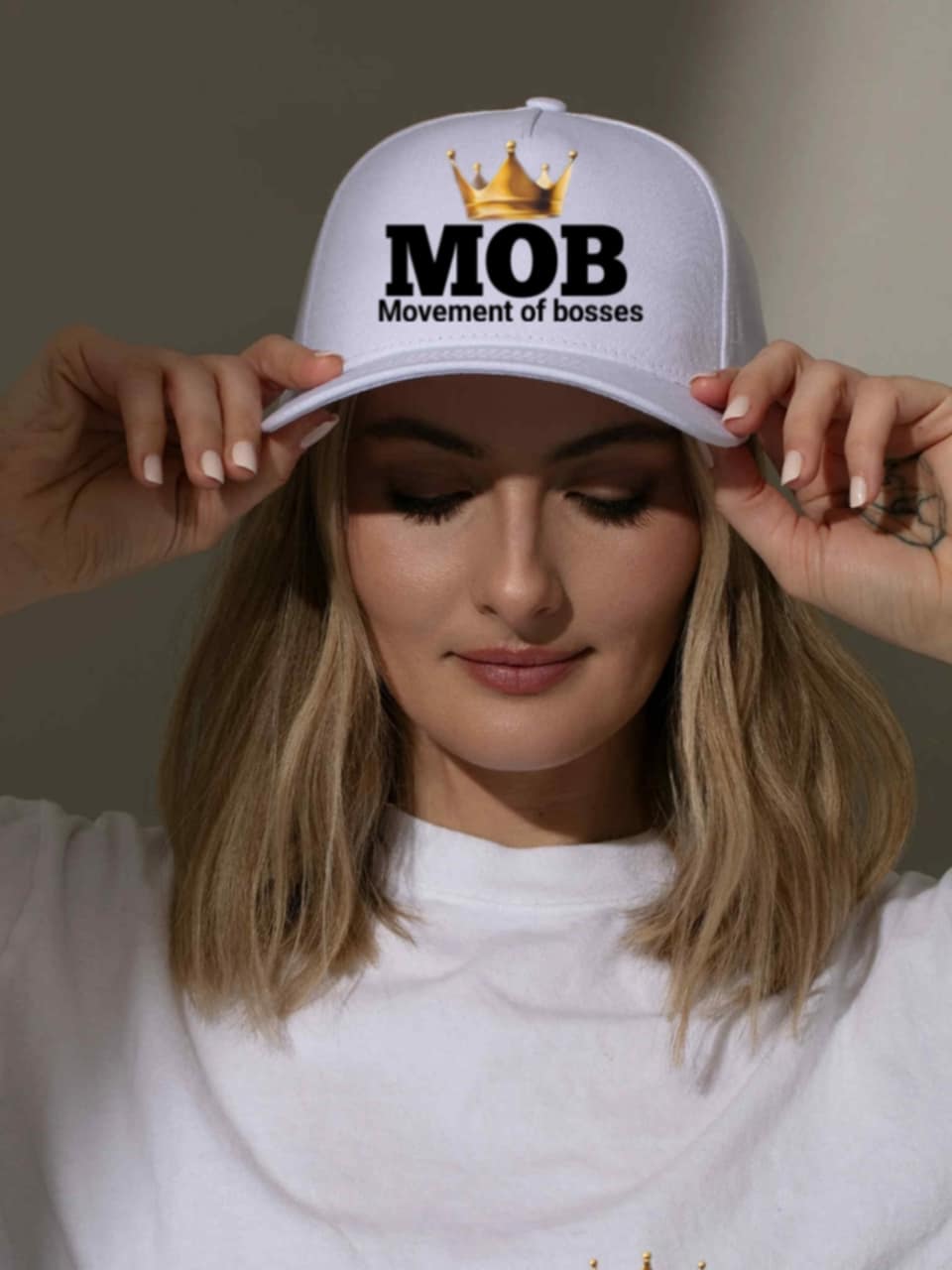 White MOB Hat