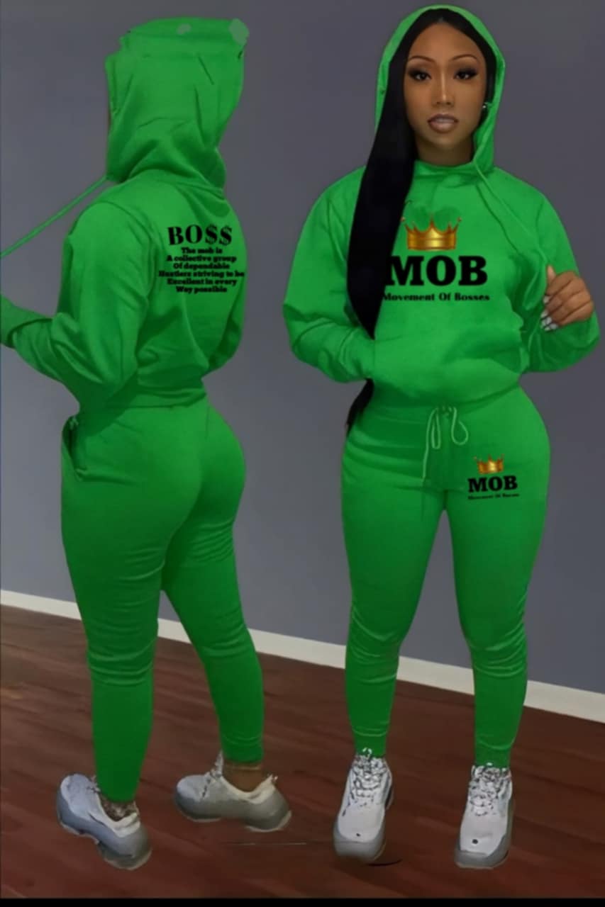 Women’s Green With Black Font Jumpsuit