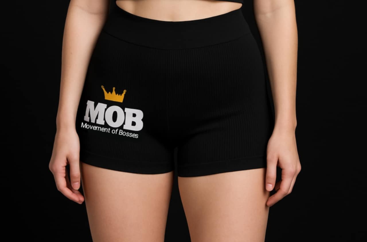 Black Workout Stretch MOB Shorts