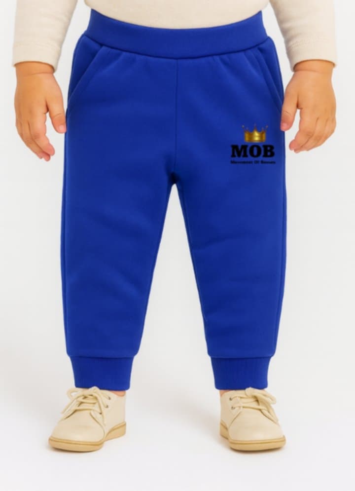 Toddler Royal Blue With Black Font MOB Jogger Pants