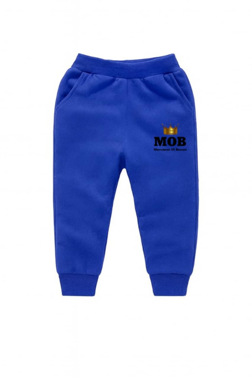 Toddler Royal Blue With Black Font MOB Jogger Pants