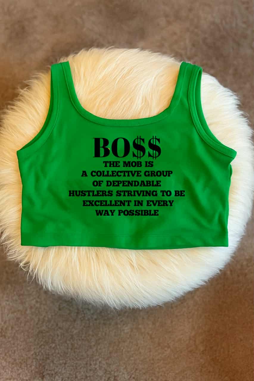 Green With Black Font MOB Tank Top