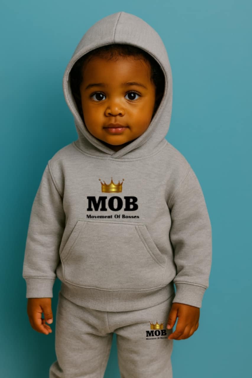 Toddler Grey With Black Font MOB Jumpsuit