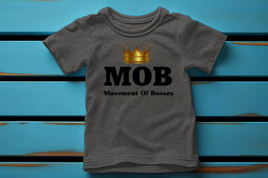 Toddler Grey With Black Font MOB T-Shirt