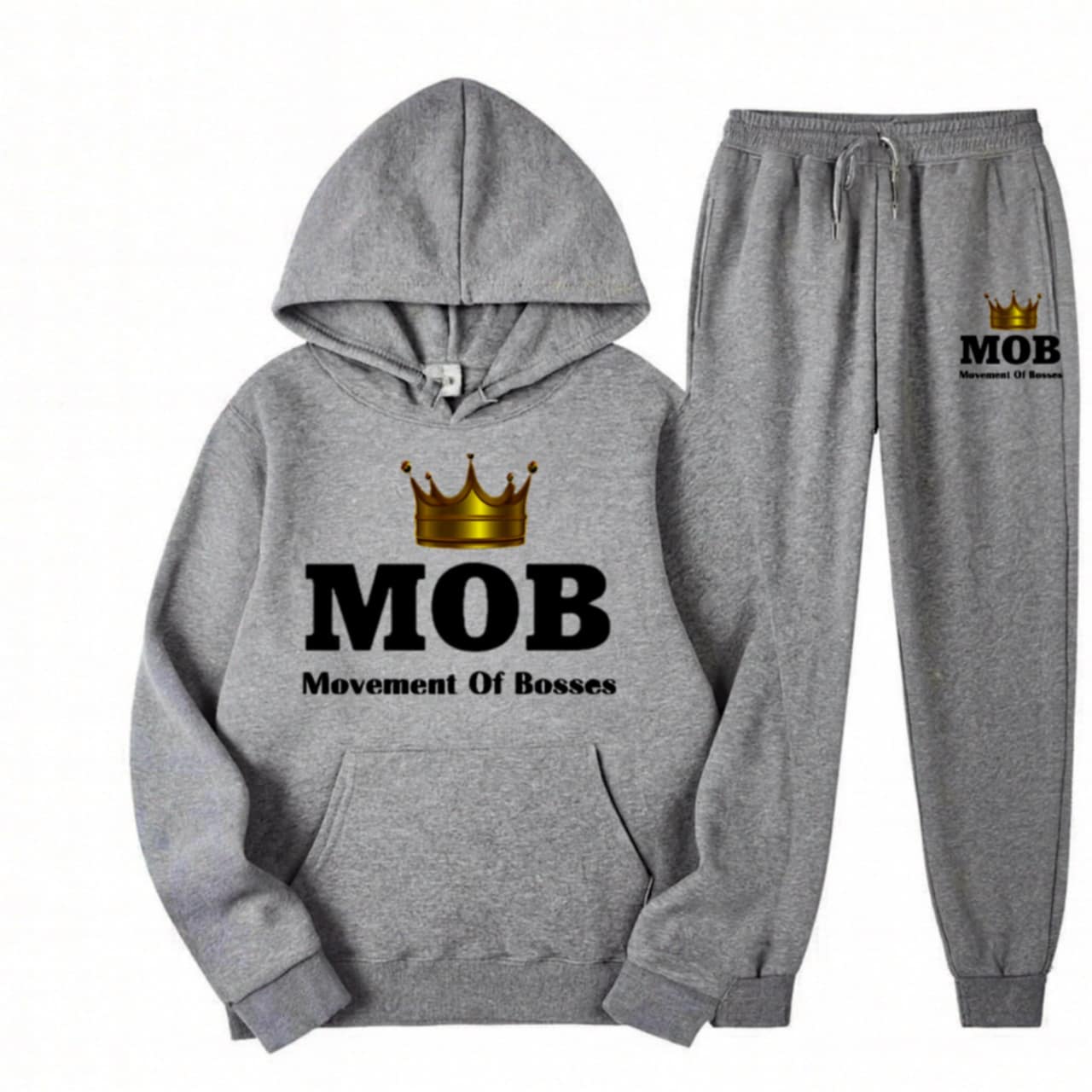 Women’s Grey With Black Font MOB Jumpsuit