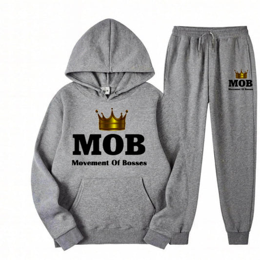 Women’s Grey With Black Font MOB Jumpsuit