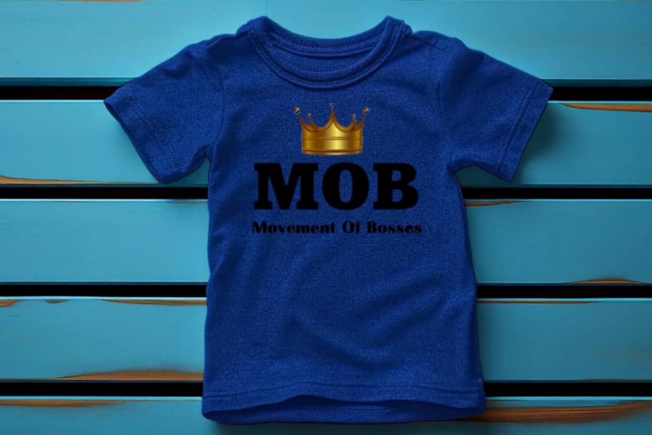 Toddler Royal Blue With Black Font MOB T-Shirt