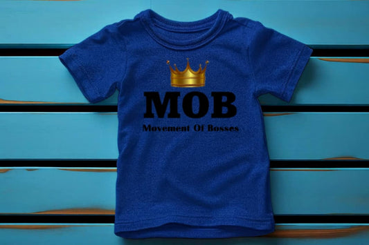 Toddler Royal Blue With Black Font MOB T-Shirt