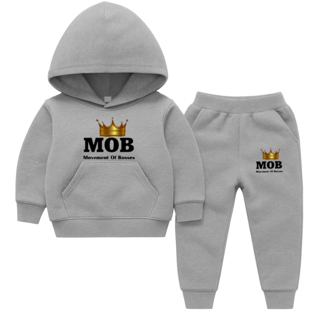 Toddler Grey With Black Font MOB Jumpsuit